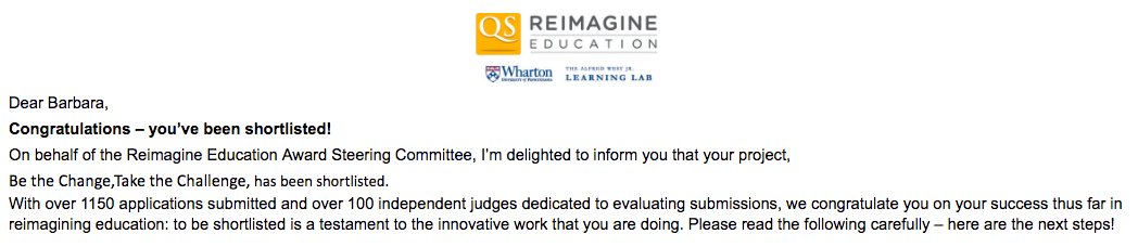 bar_zie's tweet image. Be the Change,Take the Challenge has been shortlisted for the Reimagine Education Award! #bethechangetakethechallenge #bethechangetakethechallenge1819 So exciting🔥🔥🔥
@ReimagineHEdu