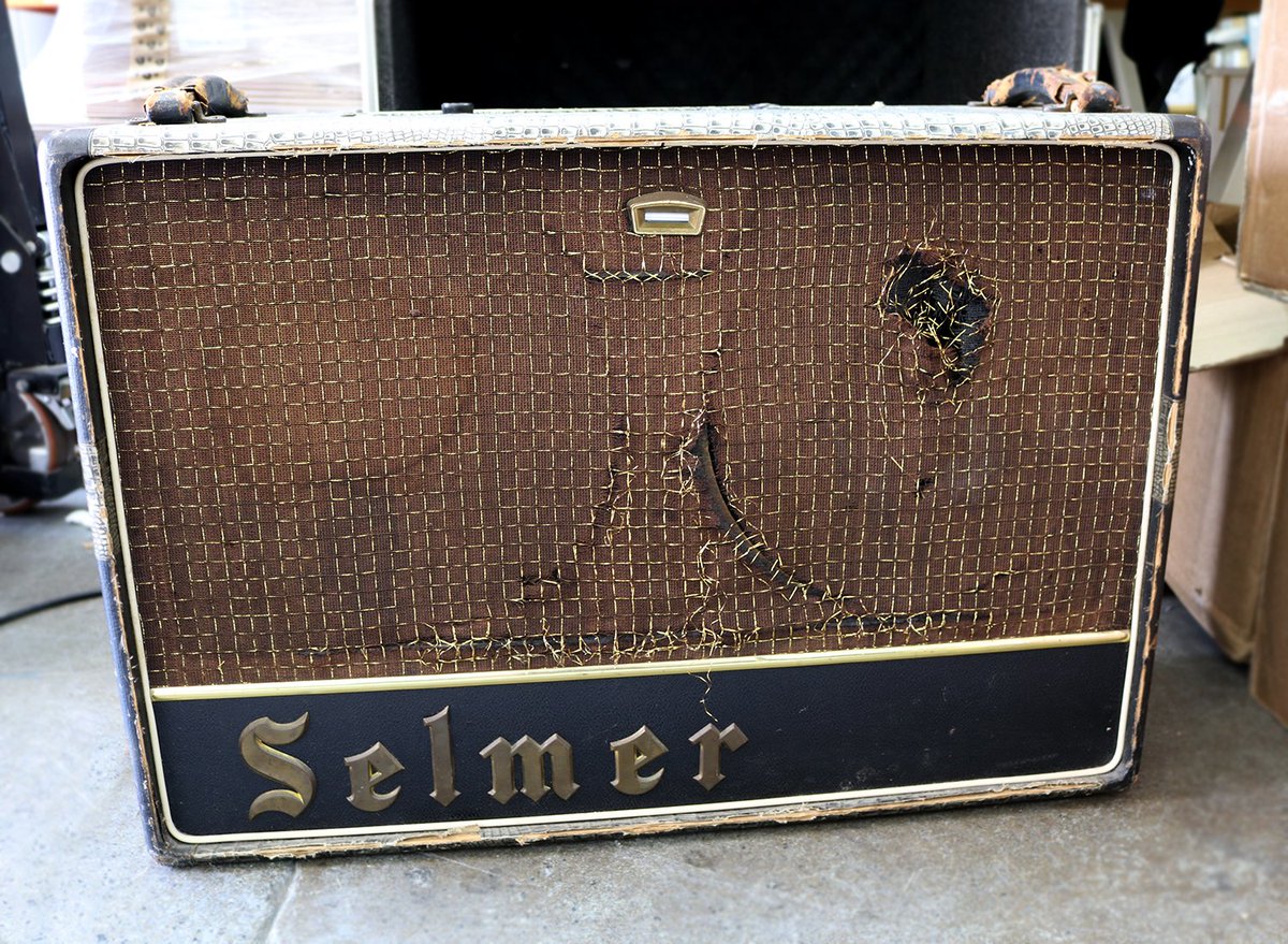 And here's another amp waiting to be overhauled and go to <a href="/SnapStudiosUK/">Snap Studios</a> - an early 1960s Selmer Zodiac tube combo with Fane speakers. Raunchy, gritty and loud, these were once a staple of touring bands before head-high stacks and mega PAs took over.
#amps #Selmer #rare #vintage
