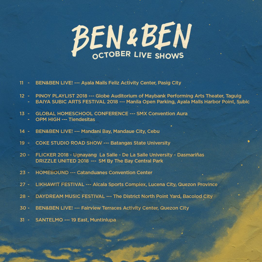 BenAndBenMusic's tweet photo. LIVE SHOWS THIS OCTOBER https://t.co/h6KczwEFL2