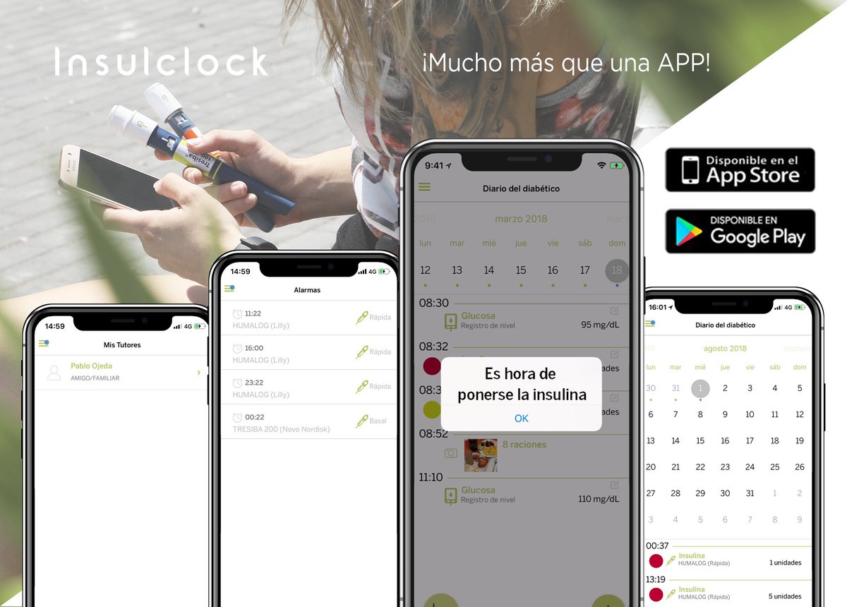 insulcloud's tweet photo. ¡Es tiempo de ponerse la insulina! Con @Insulclock se acabaron los olvidos en la administración de la insulina. Personaliza tu alarma, sino te pones la insulina te lo recordaremos hasta que te la pongas. #insulclock #diabetes #olvidos #insulina #alarmas https://t.co/qaLjAFLFyC