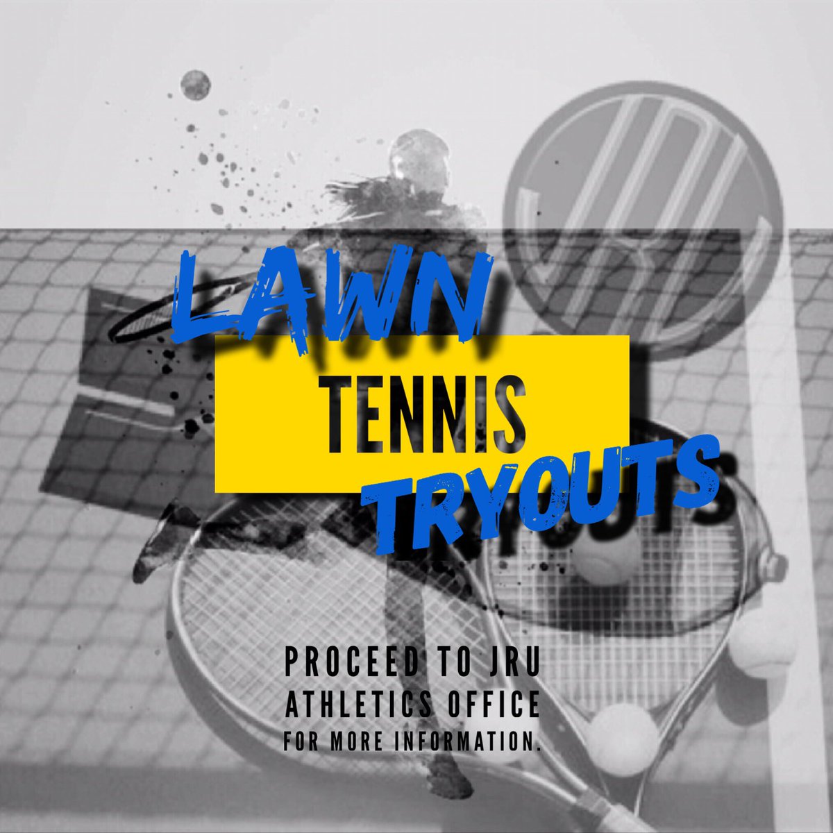 JRUbombers1919's tweet photo. Do you want to be part of the Lawn Tennis Team? Showcase your skills and be one of the heroic Bombers! 

Tryouts are open for COLLEGE STUDENTS who are currently enrolled here at JRU. Kindly proceed to the Athletics Office for more information. Thank you! https://t.co/J3h0pfTucW