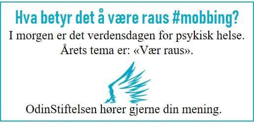 OdinStiftelsen_'s tweet photo. Vi hører gjerne din mening, om
#vær_raus og #mobbing 👍 https://t.co/bcJCPKxOPY