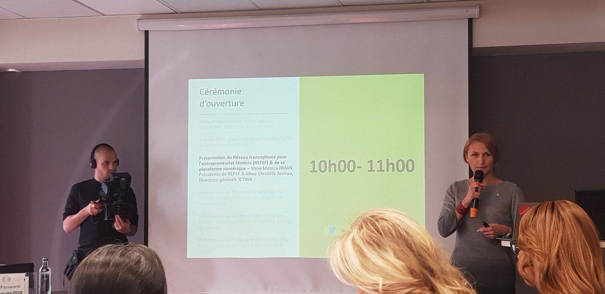 ChristelAssirou's tweet photo. Introduction de Mme Monica JIMAN, Presidente du #REFEF.
163 M de Femmes entrepreneures dans le monde...
Impacter- Structurer- Plaidoyer- Outiller- Briser les obstacles...
-- Atelier du Réseau francophone pour l'entrepreneuriat féminin #SommetEVN18 https://t.co/ENqw2kJWVW