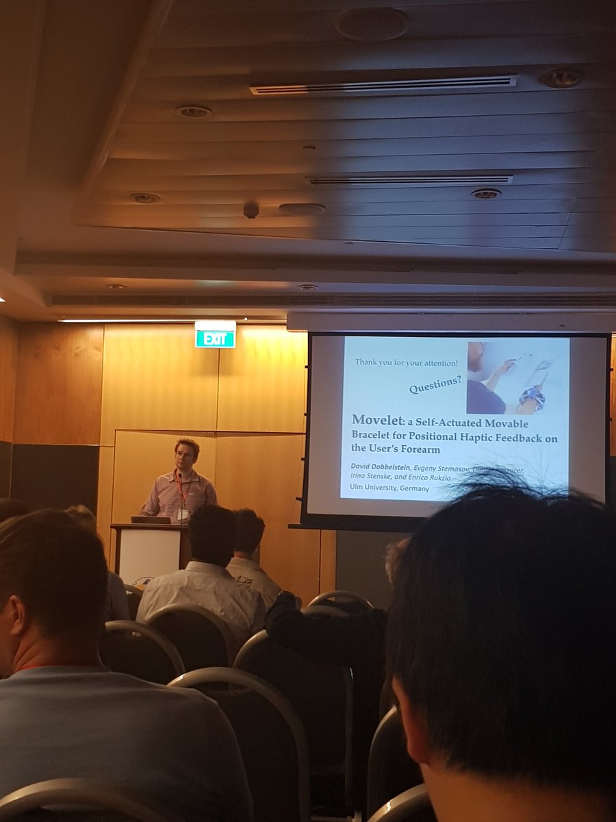 EimanKanjo's tweet image. Relavant work by David Dobbelstein, Movable bracelet for positional haptic feedback #selfactuated #ubicomp, #iswc, #haptic, #wearable, #ubicomp2018