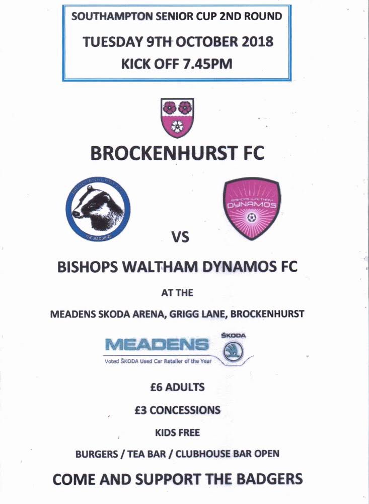MATCH DAY! We travel to <a href="/Brock_FC/">Brockenhurst FC</a> tonight in the <a href="/SotonDivFA/">Southampton Div FA</a> cup with a strong squad and an unbeaten record which we plan to keep intact. Get down to Grigg lane and cheers the boys on under the light #COYY #UTD⚽️⚡️