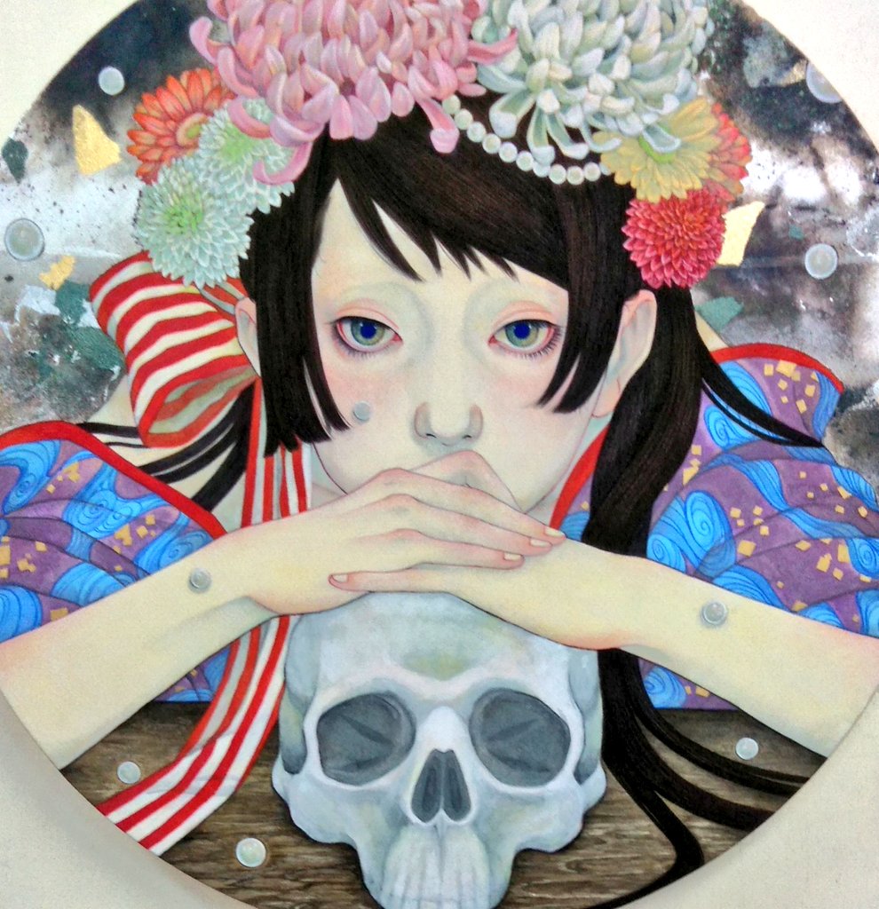 iesato イヂチアキコ 「盲目」 日本画 イヂチアキコ展 Embodiment | ギャラリー | 銀座三越 | 三越