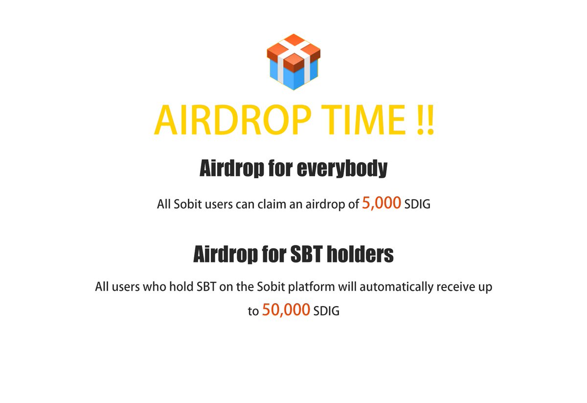 Sobitone's tweet image. Airdrop time！ Check the detail of SDIG airdrop at Sobit subreddit or official website. 
reddit.com/r/SobitExchang…