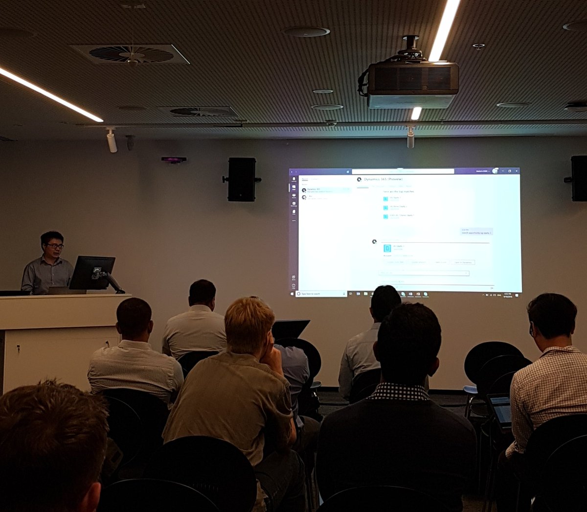benitezhere's tweet photo. @andz_88 presenting @MicrosoftTeams with @MSFTDynamics365 for upcoming features at our #meld365ug #MSDyn365 #microsoftteams #MSFTAdvocate #mvpnight https://t.co/1BPCxeXOYB