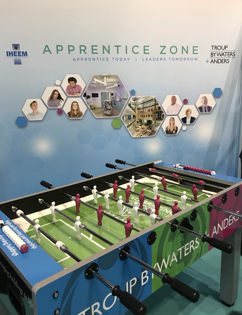 TroupBywaters's tweet photo. And we’ve arrived! Looking forward to a great day at our #ApprenticeZone. Don’t forget to come and see us on Stand H35 for some #footballfun. @IHEEM @HCEstates https://t.co/7TbgJt2O2o