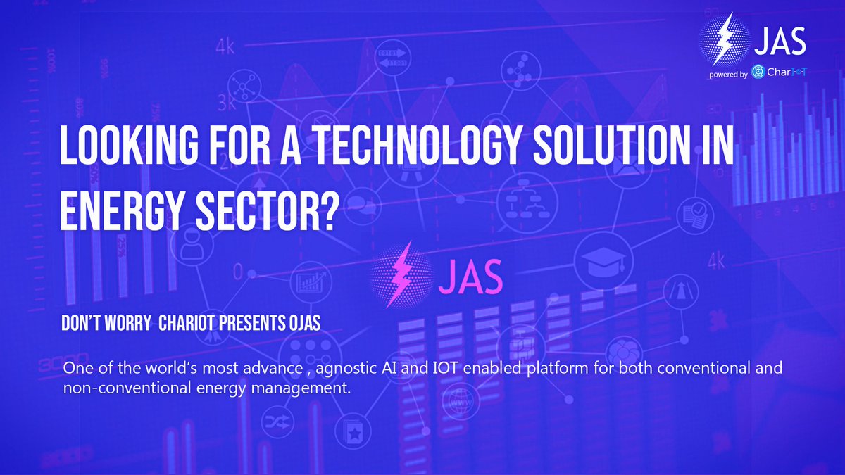 Chariotech's tweet photo. Here comes the world fastest, agnostic and most intelligent Energy platform "Ojas" powered by CharIoT. @SEIA @WindEnergy_ie @isolaralliance @iotinvestments @makeinindia #chariot #iot #ArtificialIntelligence. To know more contact us at info@chariotco.in https://t.co/WUeIt0ElxX