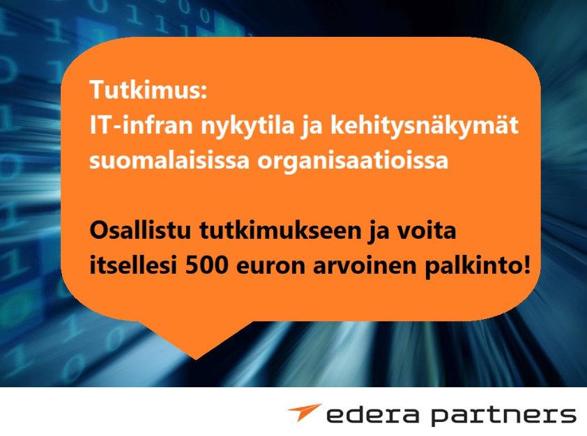Edera_Partners's tweet photo. IT-ammattilainen, osallistu tutkimukseen voita 500 euron arvoinen palkinto itsellesi! https://t.co/XsbRwPrfpL https://t.co/WA2CCuAMiW
