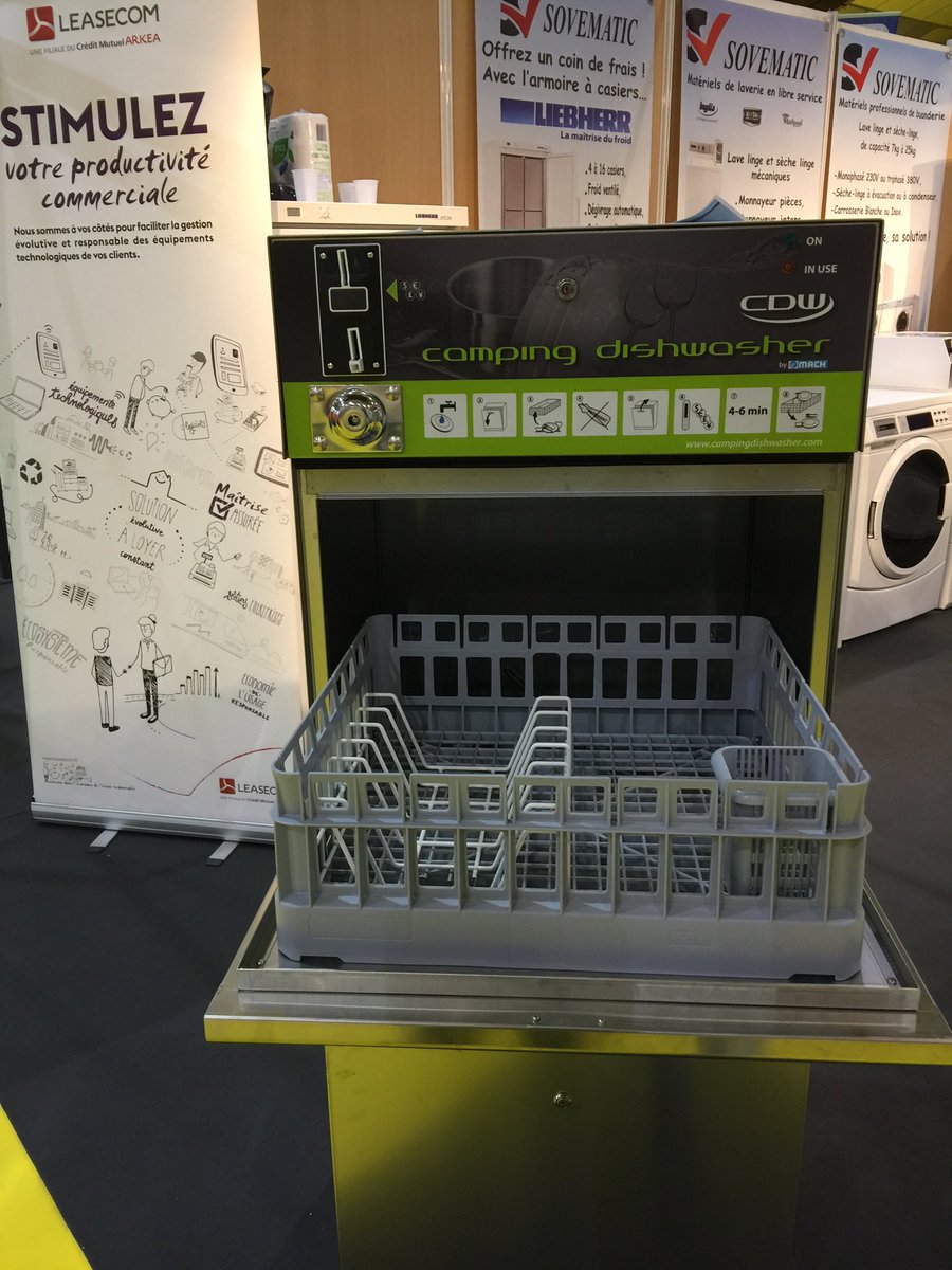 Planchashop's tweet photo. Le lave vaisselle à monnayeur pour Campings est sur le stand de SOVEMATIC ! Salon ATLANTICA - Hall C - Stand C21. https://t.co/RlUi0v8cY7