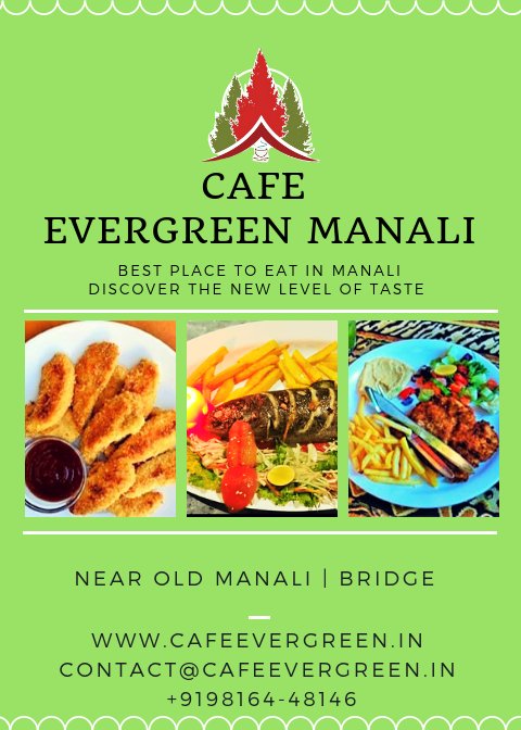 Cafe Evergreen Old Manali
Discover The New Level Of Taste. 
Visit Old manali and eat the testy food in our cafe with live music show
#livemusic
#livemusicinmanali
#manalifood
#oldmanalicafe
#placetoeatinmanali
For more info contact us now 
cafeevergreen.in || 98164-48146