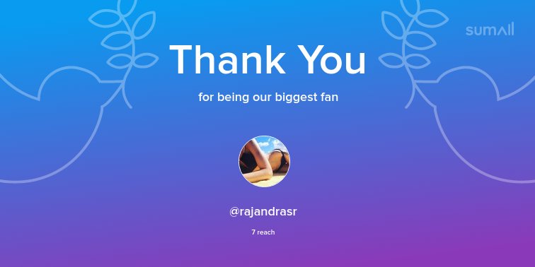 Our biggest fans this week: <a href="/rajandrasr/">Rita</a>. Thank you! via sumall.com/thankyou?utm_s…