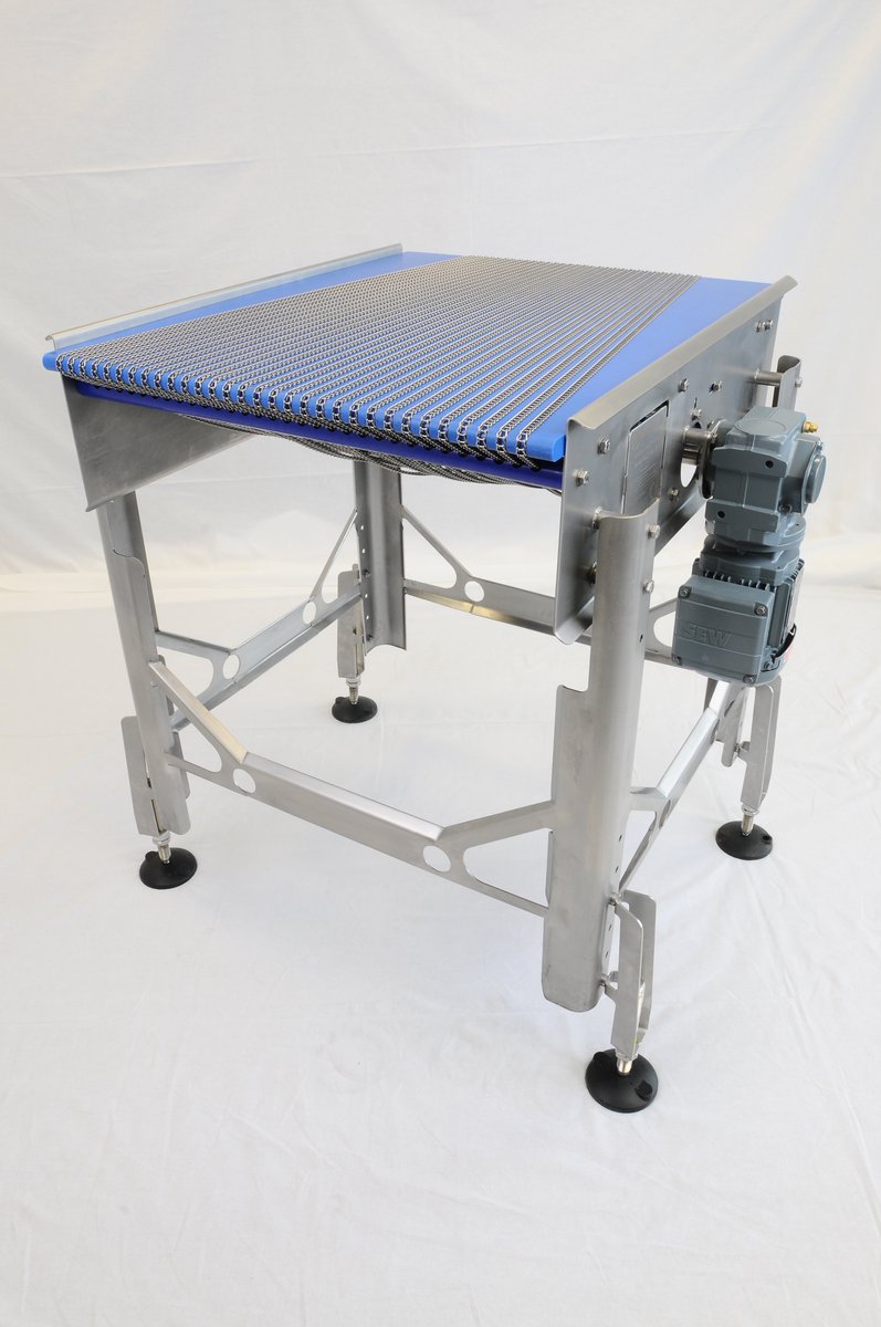 WireBeltCompany's tweet photo. Come and see our  'NEW Enhanced Hygienic Conveyor Solutions' at Gulfood Manufacturing, Dubai @GFManufacturing Hall 7 Stand E3, 6-8 Nov.  NEW open leg frame, NEW simplified wash through design, Easy to clean and maintain #Hygienicdesign #conveyor https://t.co/ldLNyjGhYF