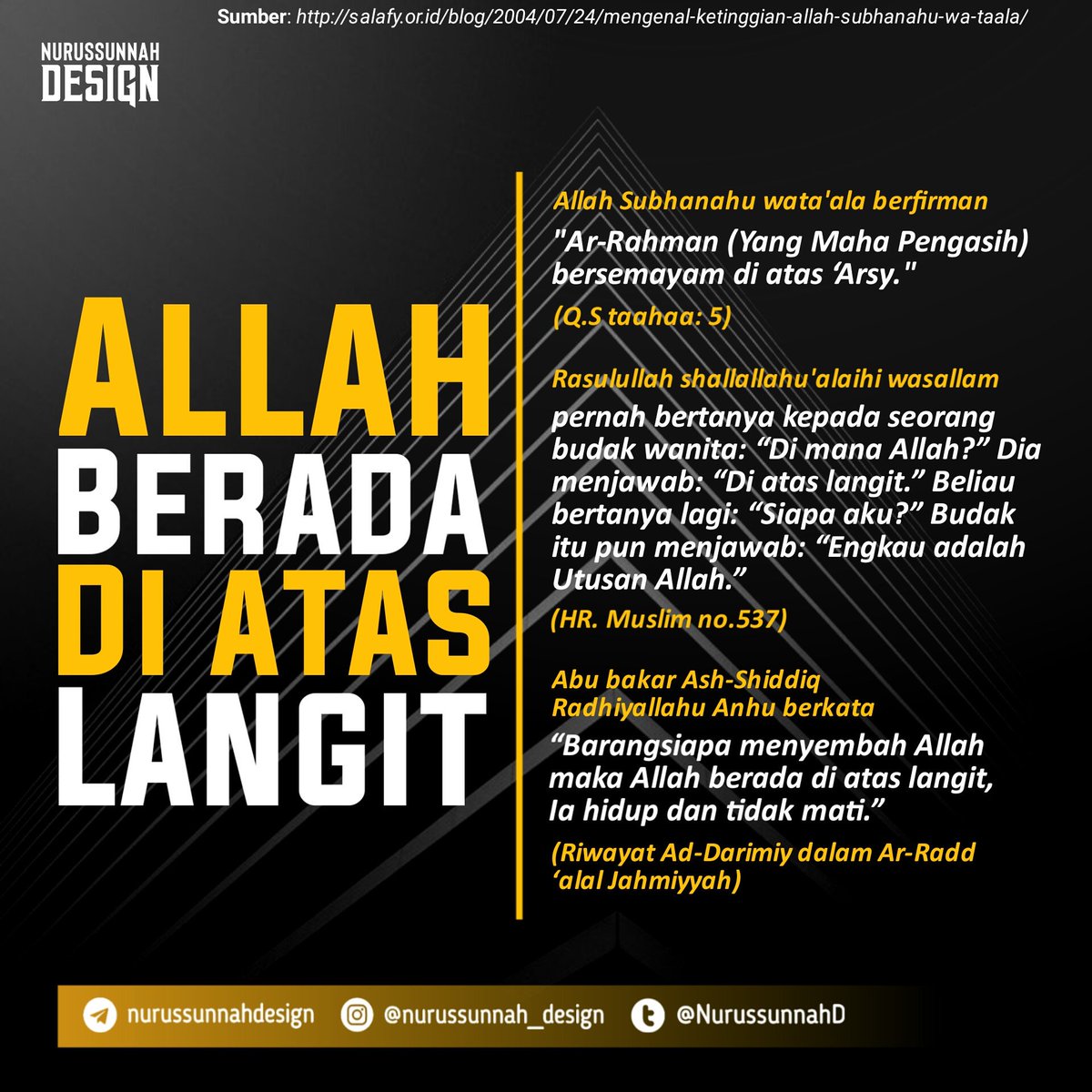 Nurussunnah Design On Twitter Allah Berada Di Atas Langit Follow Ig Twitter Telegram Nurussunnah Design Https T Co Y7chht1t9d Twitter