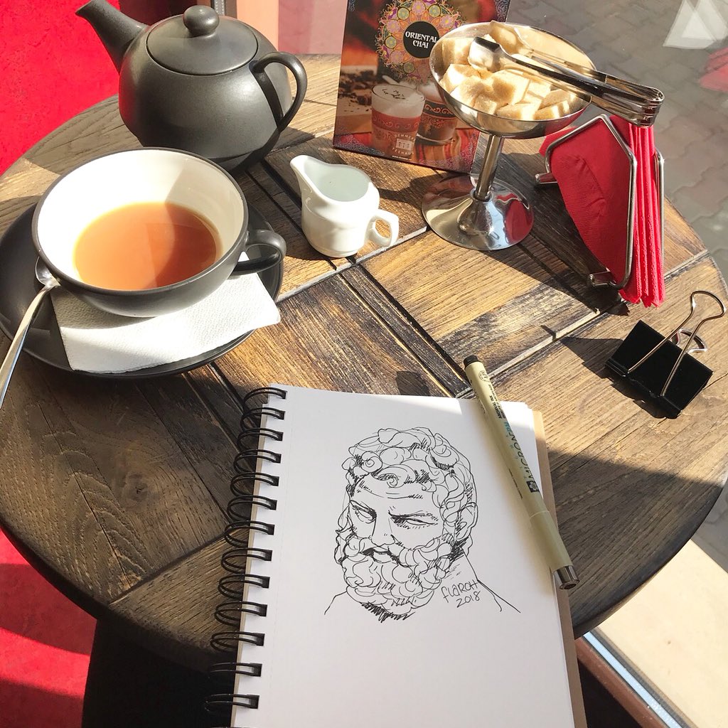 Farnese Hercules #inktober doodle at the cafe :) #inktober2018 