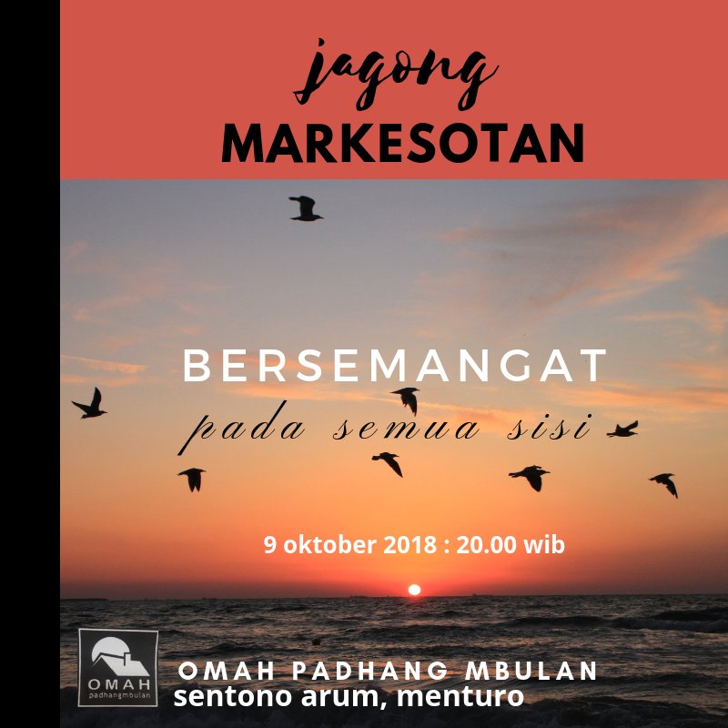 samudr0's tweet photo. Jagong markesotan • BERSEMANGAT pada semua sisi • 09 oktober 2018•20.00 wib.
#jagongmarkesotan 
#omahpadhangmbulan
#padhangmbulan 
#menturo sumobito jombang https://t.co/MWtMiq8A25