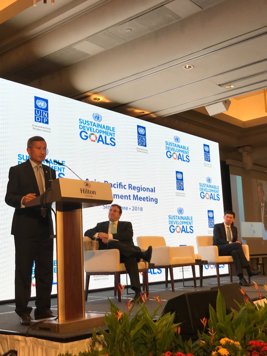 SMarinescu_UN's tweet photo. #Singapore believes in #GoodGovernance and #Multilateralism as prerequisites for sustainable development. The country's great success is owed to "hard working people led by honest and competent leaders" Minister for Foreign Affairs @VivianBala at #RMM2018 @ASteiner @HaoliangXu https://t.co/pBgRukbYy5