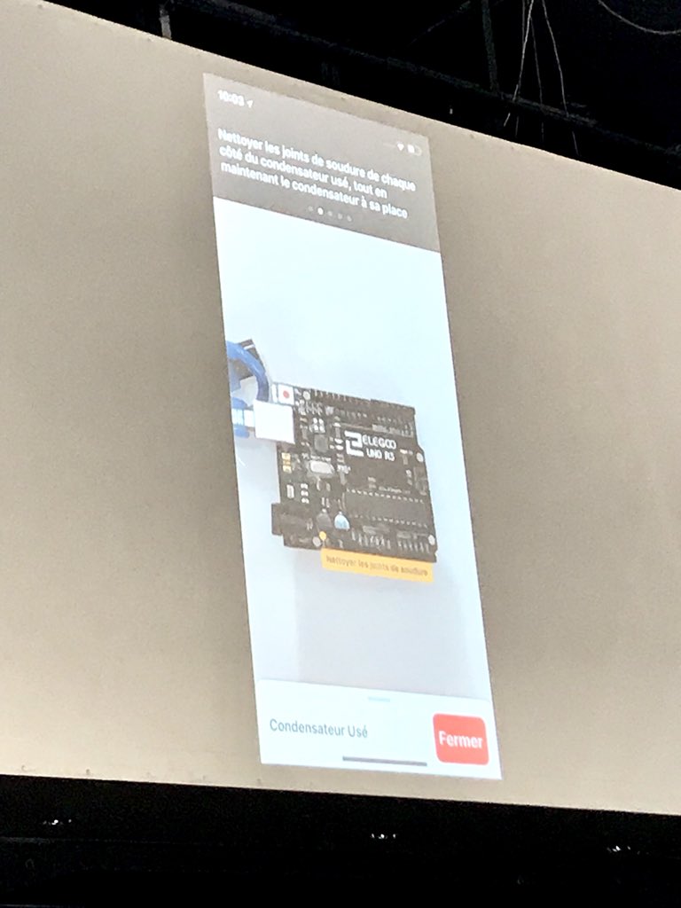 SeverineLienard's tweet photo. Demo live : Une reconnaissance visuelle par une réalité visuelle augmentée permet d’identifier les problèmes sur une machine à café grâce à #IBMWatson... et va donner la démarche à suivre les tâches pour réparer la machine.
La #technologie simplifie notre vie !
#ThinkParis2018 https://t.co/JoCXCmizQ3