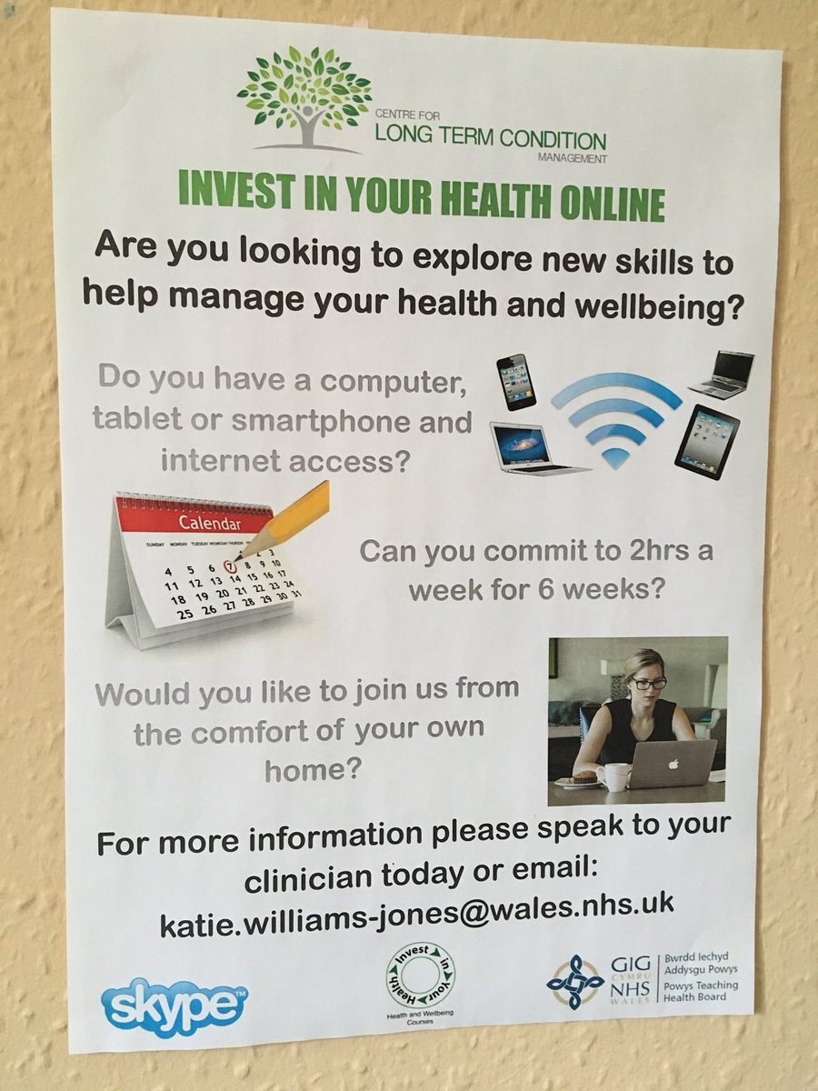 MattBevanDCW's tweet photo. Great to see Powys Health Board offering to help patients access health information online from their own home and have consultant appointments via Skype. @DC_Wales https://t.co/88uodWzw4m