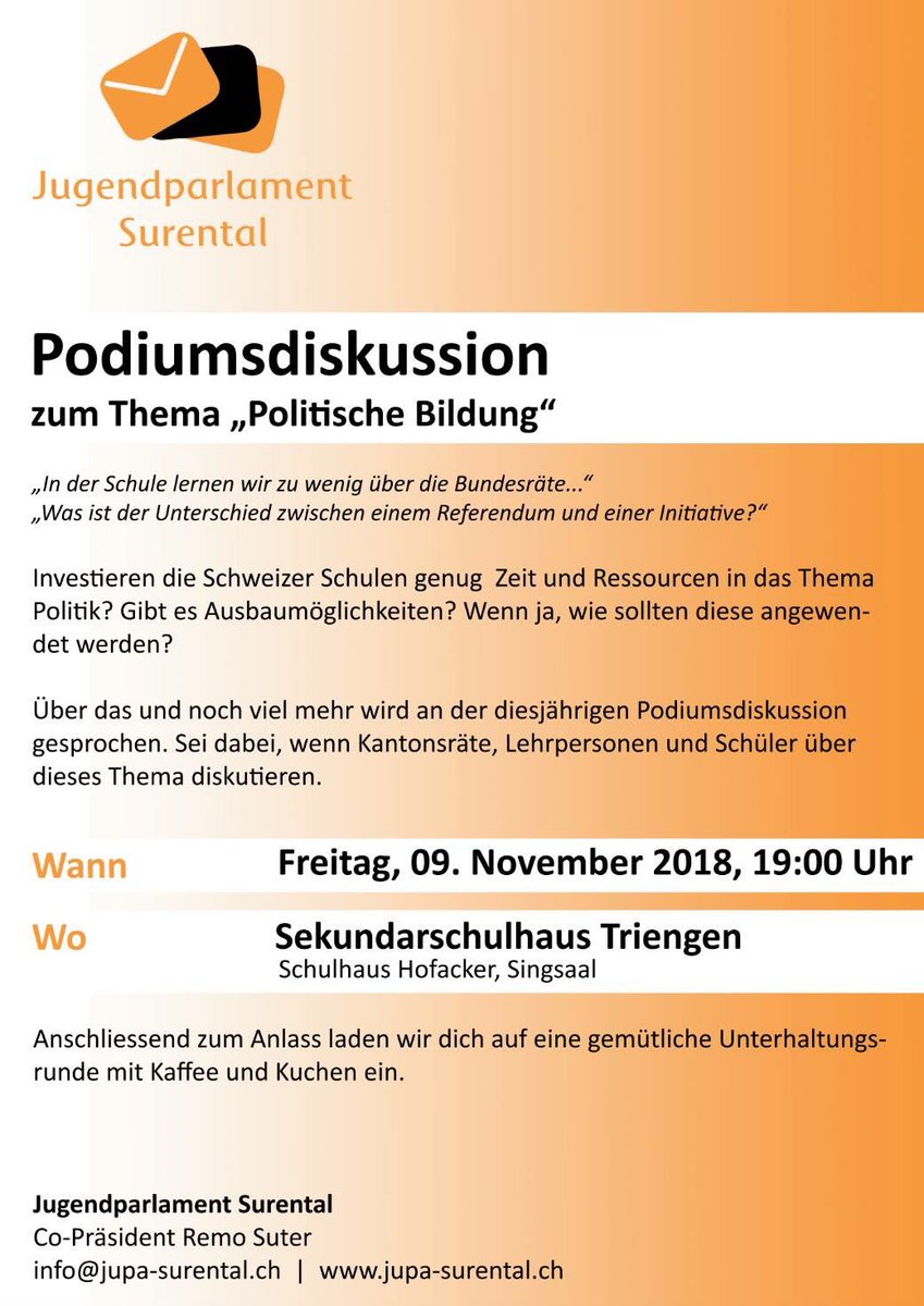 Komm vorbei und informier dich, ob Schweizer Schulen genügend Zeit in die Politik investieren.