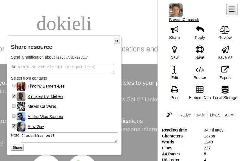 csarven's tweet image. #BeilsteinOS_Symposium presentation on dokieli: A Decentralised Read-Write Web Application csarven.ca/presentations/…

dokiel.li
#LinkedResearch #OpenScience