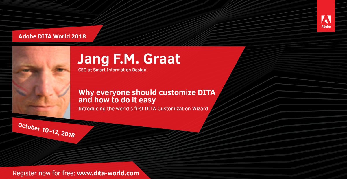AdobeTCS's tweet photo. DITA can be complex to use if not customized as per organization’s requirement. Our speaker @4everJang will help you out by sharing tips and tricks on customizing #DITA with new plugin for #Adobe #FrameMaker2019. Register for FREE here: https://t.co/sQshWkbq68 #TechComm #XML https://t.co/NDklXupaVe