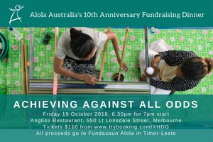 AlolaAustralia's tweet photo. Spread the word: book your tix and join us for a night of fun and hear from Glenda Laslett and Abel Guterres speak about #timorleste achieving against all odds #alolafoundation #fundraising #development https://t.co/SCrnC1BrG5