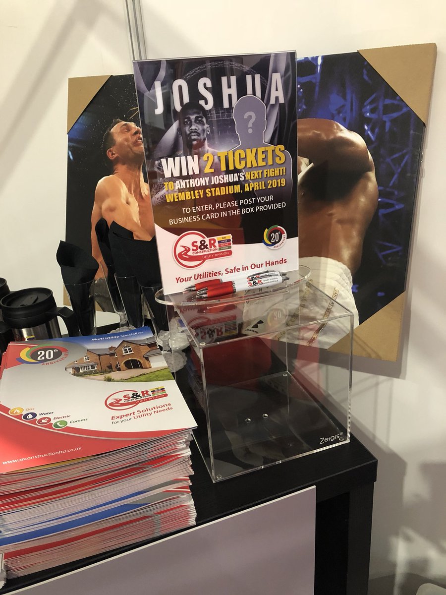 sr_constructltd's tweet image. Come and see us at UK Construction NEC stand E531 !! HAPPY HOUR 12-2 sandwiches, cakes &amp;amp; prosecco 🍰 🥂 &amp;amp; WIN 2xtickets to Anthony Joshua next fight Wembley stadium April 2019!! 🥊