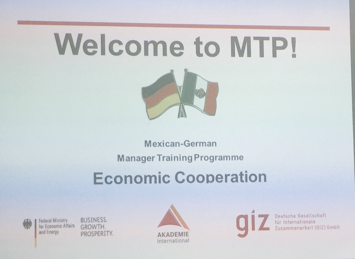 PedrazaVlad's tweet photo. Ready toStart learning in the #MexicanGerman #ManagerTrainingProgramme @Die_Akademie_de @giz_gmbh @BMWi_Bund @SE_mx @INADEM_SE #14generation https://t.co/9o09tuNSWf