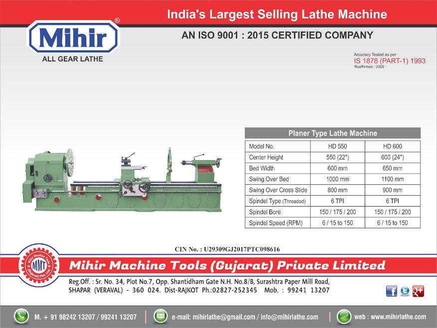 Mihir_Lathe_'s tweet photo. India's Largest Selling Lathe Machine @mihirlathe
AN ISO 9001 : 2015 CERTIFIED COMPANY
https://t.co/zvys9J0wfU
#Lathe #Machine #MihirLatheMachine #LatheMachineManufacturerInRajkot #LatheMachineManufacturerInIndia #LatheMachineSupplyer #LatheMachineFreeDelivery #LatheMachineSale https://t.co/w7CcFnR5gv