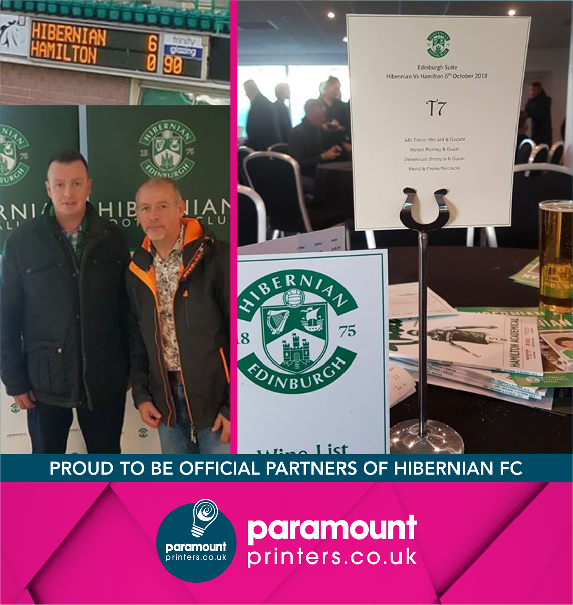 ParamountEdi's tweet photo. Our last weeks winner enjoying their Hospitality prize at the Executive Suite. What a great result too! 🍀 Hibs 6-0 Hamilton
Don't forget to follow Paramount Printers for more amazing Hibernian Giveaways :) #Prize #Winners #Hibee #ParamountPrinters @HibernianFC @hibsincommunity https://t.co/mybRMz1zMu