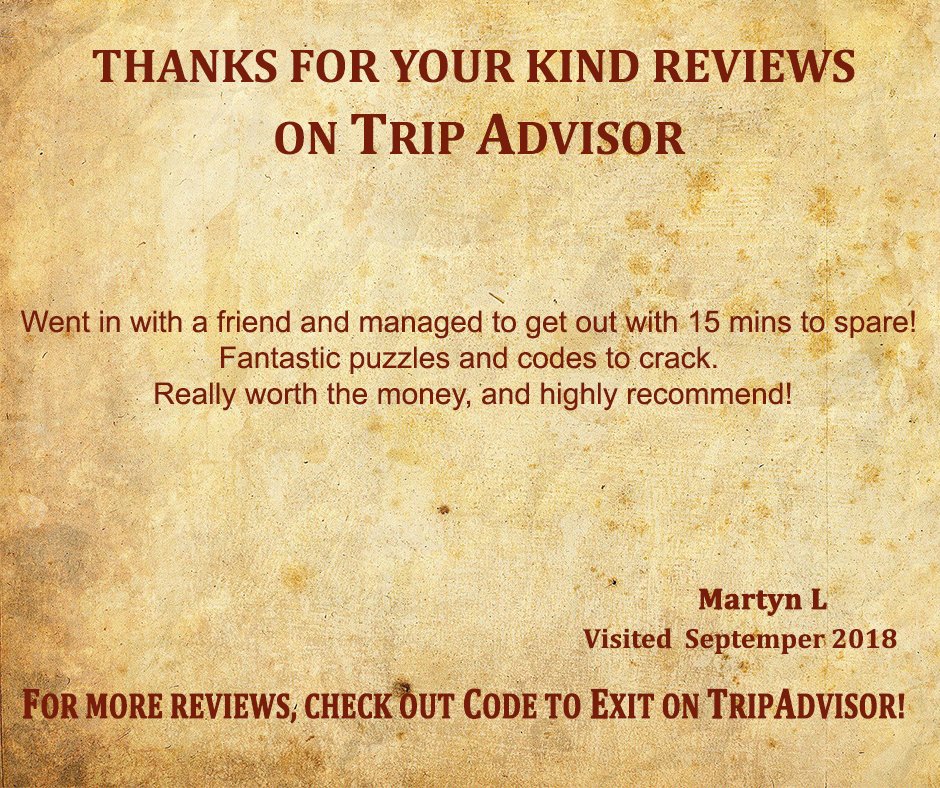 codetoexit's tweet photo. Thank you!
https://t.co/5pFkbg4sBG
#escaperoom #exitgames #escapegame #roomescape #Altrincham #Manchester #thingstodo https://t.co/EL1z3GoLBN