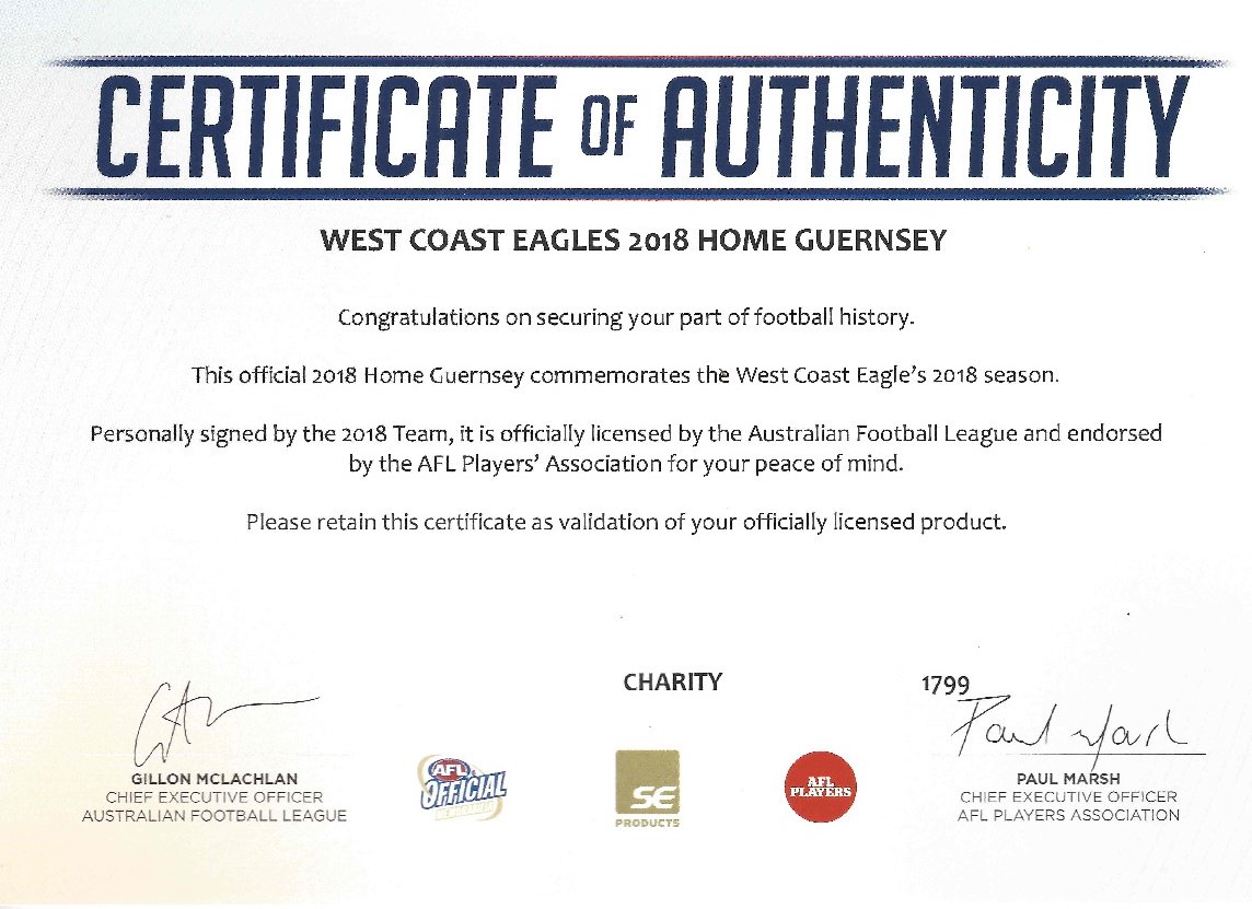 TimorLVision's tweet photo. @JulieBishopMP 2018 signed West Coast Eagles Team Home Guernsey online auction - 2 days left! Includes Certificate of Authenticity. We are a small Perth charity working in Timor Leste. The link is: https://t.co/eVOWcklzGQ … … … …  W:https://t.co/dW7WXSSROF E: info@tlv.org.au https://t.co/NqsbDxwcy6