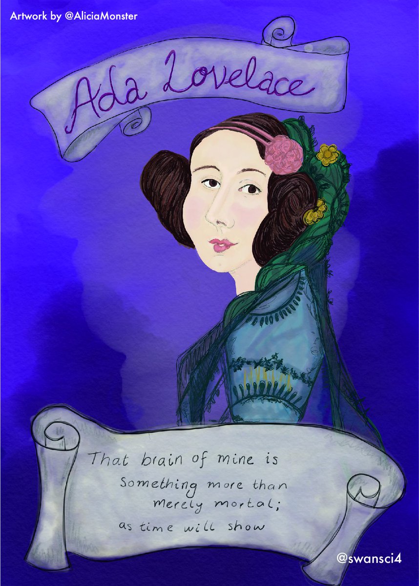 swansci4's tweet image. Today is #AdaLovelaceDay, where we celebrate the achievements of women in STEM. Ada was an English mathematician and writer who is considered to be the first ever computer programmer in the mid-1800s. #womeninSTEM #thisiswhatacoderlookslike #womeninscience
