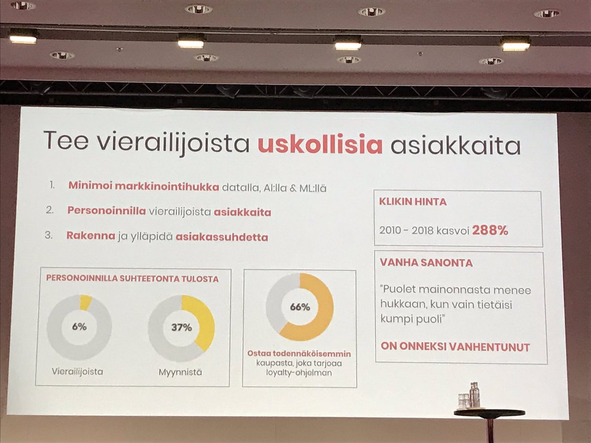 KaunisHenry's tweet image. Personoinnin ja tekoälyn hyödyntäminen verkkoliiketoiminnassa. #kauppa2018 #solteq