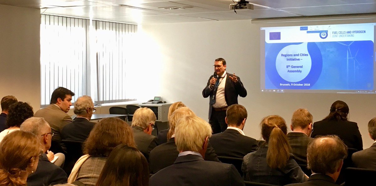 It's time for the representatives of the cities &amp; regions to come forward and accelerate the deployment of hydrogen and fuel cells technologies says <a href="/bartbiebuyck/">Bart Biebuyck 🇪🇺</a> in the opening of the 8th General Assembly of the FCH_JU Regions and Cities Initiative fch.webex.com/join/BFCH2JU