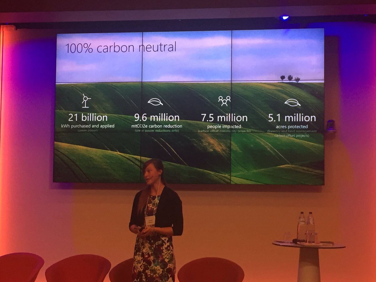LydiaLangford's tweet photo. @Microsoft inspires companies at the @climateb2b conference on its @aiforearth, #carbon strategy, #water strategy and data centre community development @NatCap_Partners https://t.co/qWW10dUkGn