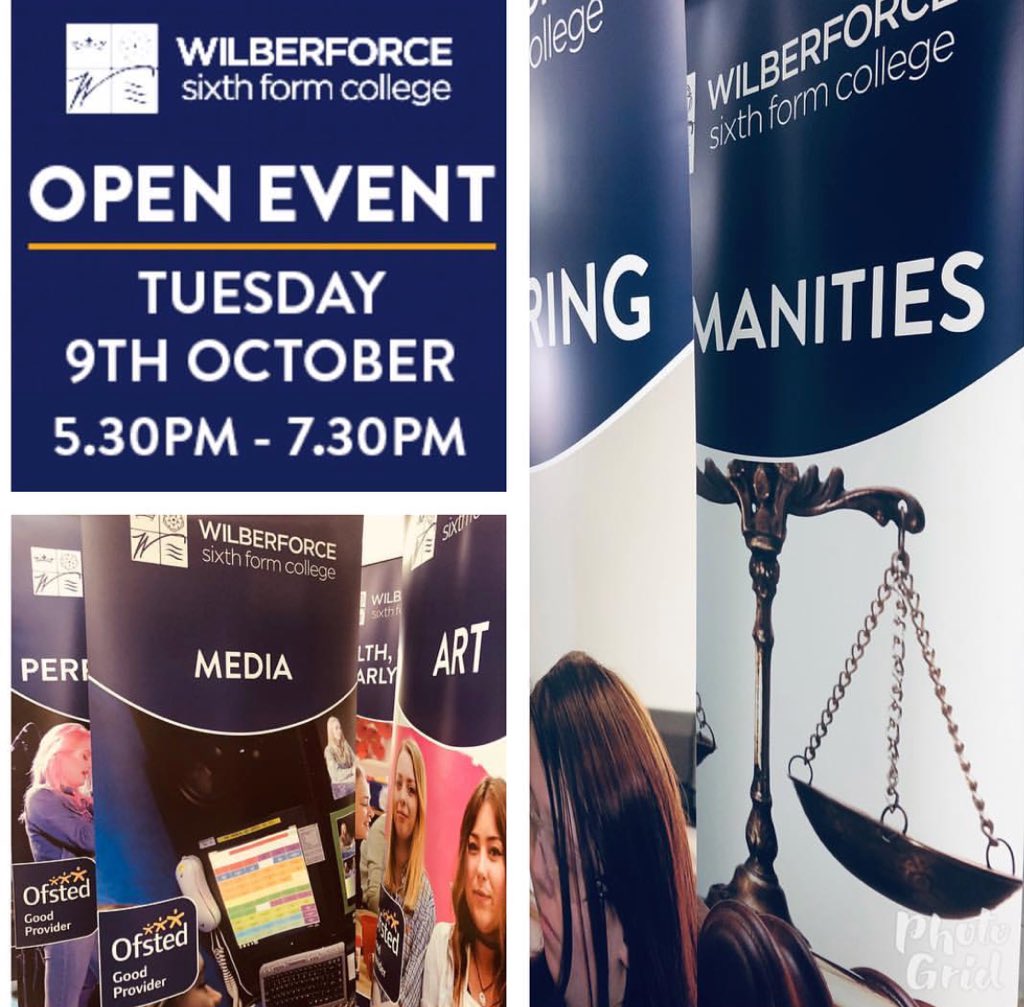 Come and join us tonight <a href="/WilberforceSFC/">Wilberforce Sixth Form College</a>