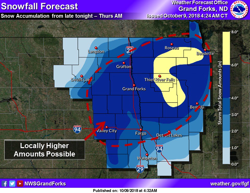 NWS Grand Forks on Twitter "The possibility of snow continues for