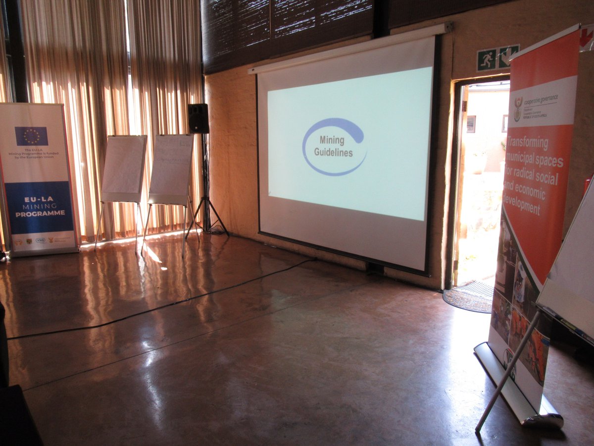 CLCB_'s tweet photo. CLCB is currently hosting Municipal-Mining Guideline and Toolkit Creation Workshop, as part of the EU-LA Mining Programme. Beneficiary municipalities of the programme and a selection of mining municipalities from other parts of South Africa are present and excited for the day. https://t.co/wbBXW0H9oR