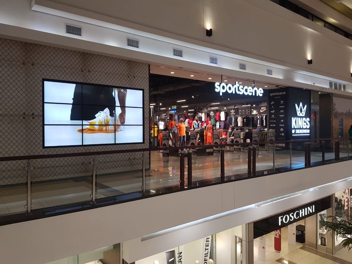 AVT_Solutions's tweet image. @AVT_Solutions recently installed this 3x3 video wall at @sportsceneSA @Mall_Galleria. Located in the shopfront, the content displayed encourages consumers to enter the store, while also promoting new campaigns #AVTSolutions #digitalsignage #retail