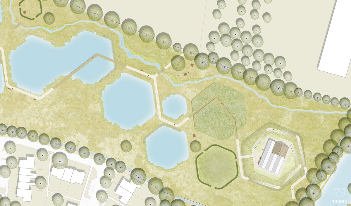 In het Gelderse dorp De Glind wordt het eerste waterzuiverende park voor huishoudelijk afvalwater van Nederland gerealiseerd: architectenweb.nl/n45055 <a href="/NOHNIK_NL/">NOHNIK</a>