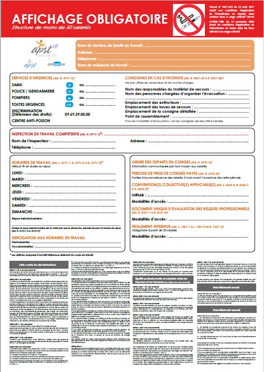 apst_18's tweet photo. [Servez-vous !]
Nous tenons à votre disposition dans notre centre de Bourges, des affiches reprenant l'affichage obligatoire ! 
Venez vous servir, c'est gratuit !  👍🧐
#sécurité #affichage #obligatoire #santé #travail #apst18 #entreprise #incendie
#urgences https://t.co/PN2rTuXxsT