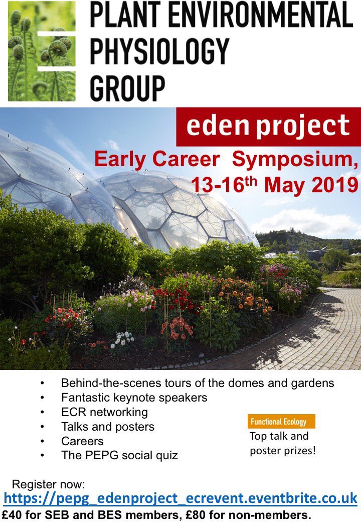 PEPG (@pepg_sig) on Twitter photo EXCITING NEWS!! Thanks to extra funding from <a href="/BritishEcolSoc/">British Ecological Society</a> we’ve reduced our registration fee for our #ECR symposium @edenproject! We don’t have many spaces left though - sign up ASAP: eventbrite.co.uk/e/pepg-ecr-sym… @edenscience @rachywarmington #ECRchat #phdchat EXCITING NEWS!! Thanks to extra funding from <a href="/BritishEcolSoc/">British Ecological Society</a> we’ve reduced our registration fee for our #ECR symposium @edenproject! We don’t have many spaces left though - sign up ASAP: eventbrite.co.uk/e/pepg-ecr-sym… @edenscience @rachywarmington #ECRchat #phdchat