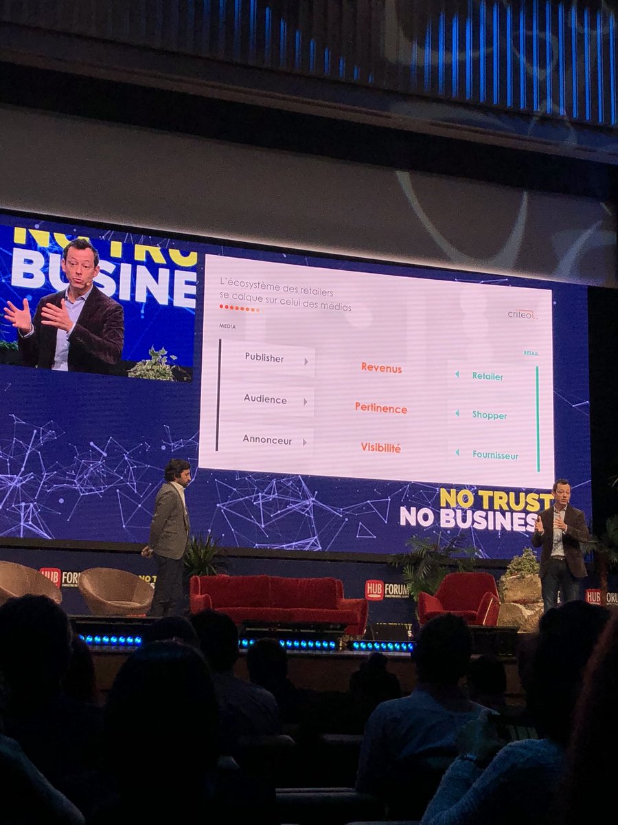 Criteo_France's tweet photo. « L’écosystème du #retail se calque sur celui des #médias : la monétisation, rouage central des 2 écosystèmes » @FrancoisCosta #HubForum2018 https://t.co/VFZ0O8Zk0J