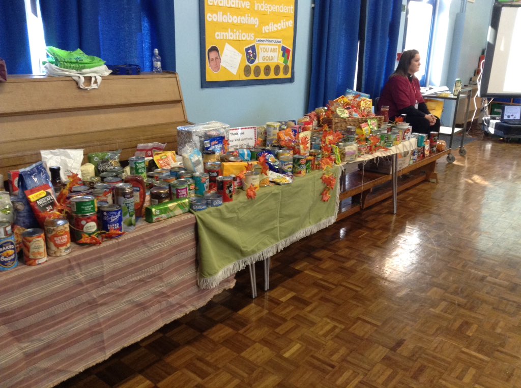 latimerprimary's tweet photo. Wow! The Latimer community have really pulled together for Harvest this year! Thank you too, to Rev Elaine for a super assembly. #LatimerCommunity #LatimerCaringForOthers #Harvest2018 https://t.co/3eVNb5AVF0