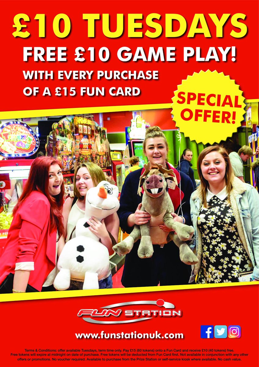 PontandCas's tweet image. Top up £15 onto a Funcard and receive £10 extra tokens for free! Every Tuesday during termtime! #TenPoundTues #XscapeTuesdays Xscape Yorkshire #FunstationUK @VolcanoFallsUK