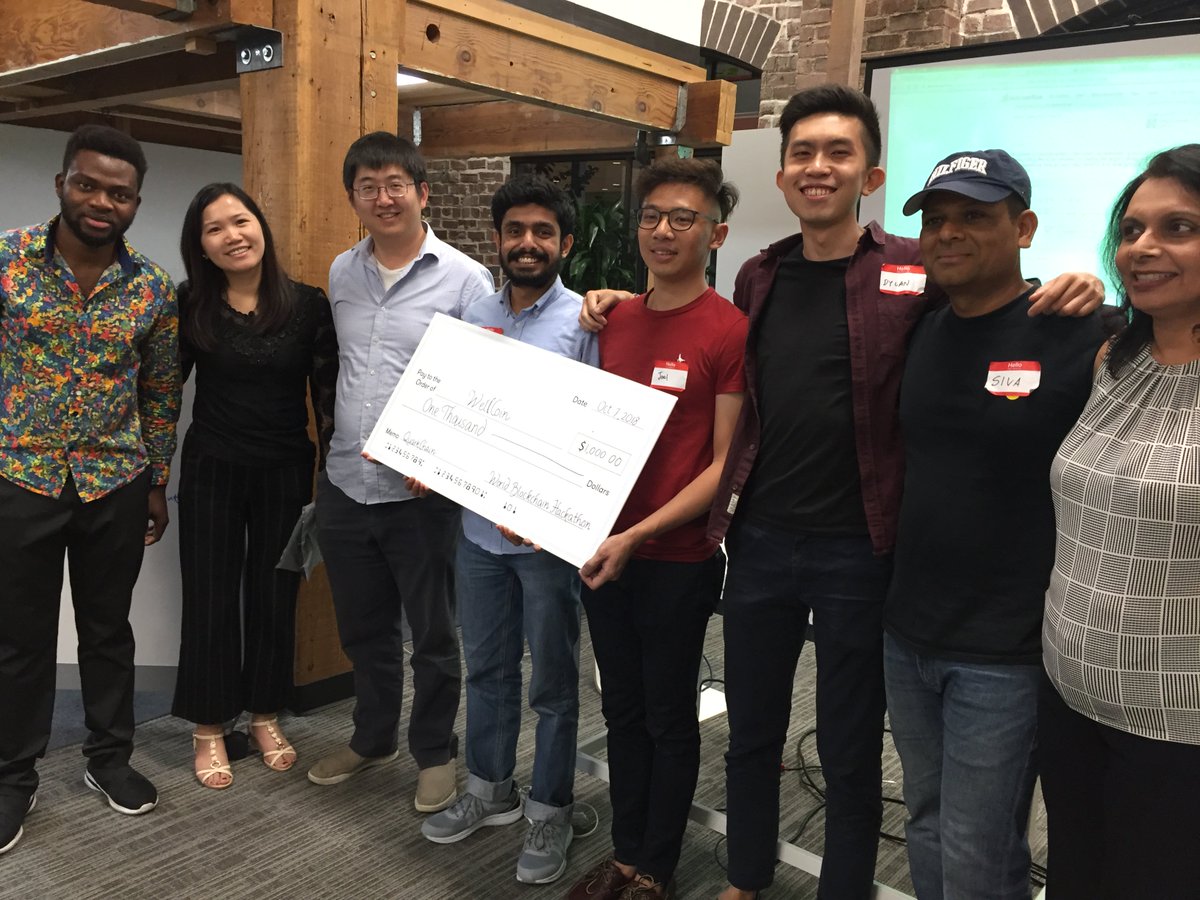 jwoods_57's tweet photo. Our World #Blockchain #Hackathon 2.0 was a super success! We had 4 workshops & 11 hack teams that competed for $20k+ in prizes and built #blockchain apps for #realusecases: #supplychain, #healthcare, #voting, #consumeradoption. Congrats to #ColdBlox #WellCoin #YayorNay #TryCrypto https://t.co/Jt3fQg9LlJ